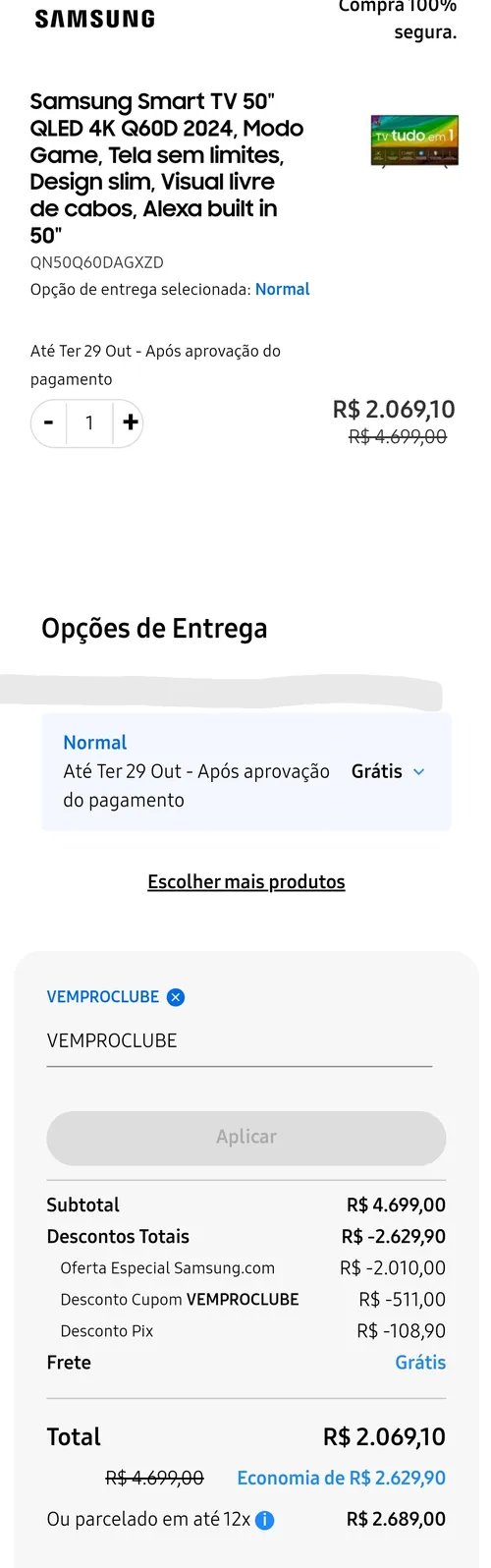 Imagem na descrição da promoção