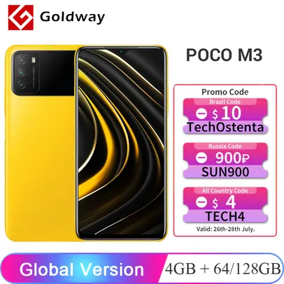 Smartphone POCO M3 4GB 64GB | R$ 721