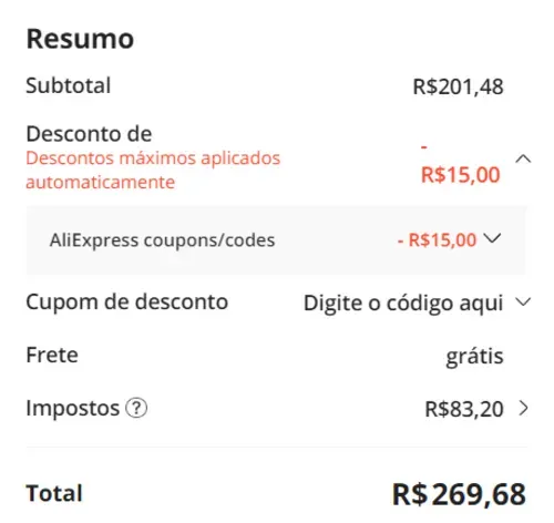 Imagem na descrição da promoção