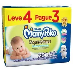 Toalhas Umedecidas MamyPoko Toque Suave - 200 Unidades