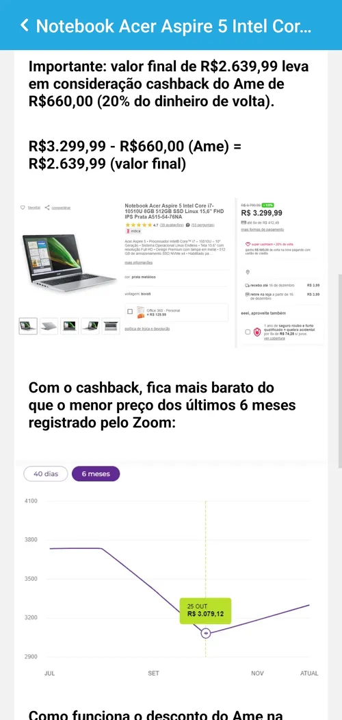 Imagem na descrição da promoção