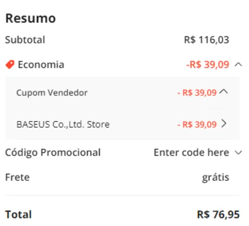 Imagem na descrição da promoção