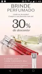 30% de desconto em perfumes selecionados da Boticário + Brinde