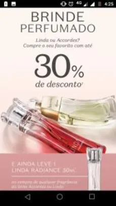 30% de desconto em perfumes selecionados da Boticário + Brinde