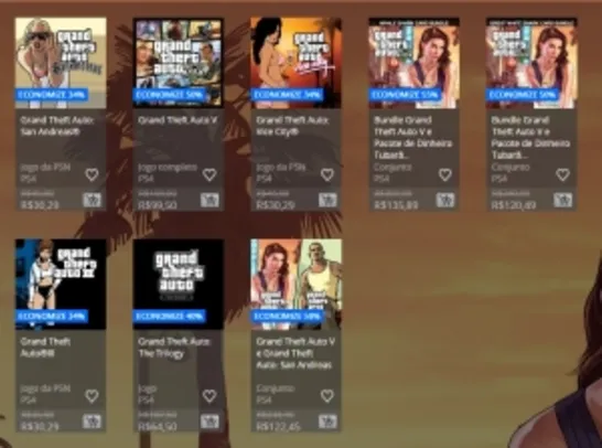 Jogos da franquia Grand Theft Auto estão em promoção na PSN