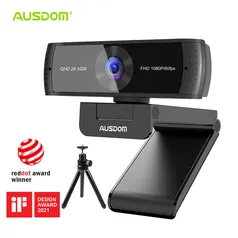 Webcam AUSDOM AW651 QHD 2K HDR 30FPS Autofocus 1080P 60FPS 