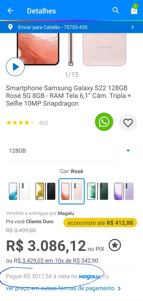 Imagem na descrição da promoção