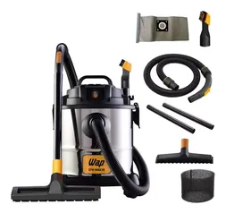 Aspirador Pó e Água WAP GTW Inox com Soprador 20 Litros 1600W 160Mbar Preto e Amarelo 110V