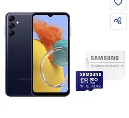 Galaxy M14 5G 128Gb Azul Marinho+ Cartão De Memória 128Gb Pro Plus