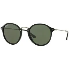 [PayPal] Ray-Ban Round Fleck RB2447 901 - Preto / Verde Clássico G-15 | R$ 374