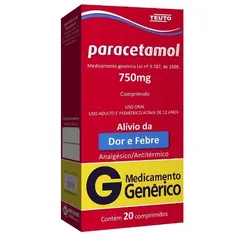 PARACETAMOL 750MG 20 COMPRIMIDOS