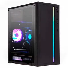 Gabinete Gamer Liketec Craft RGB, Mid Tower, Acrílico, M-ATX, Black, Sem Fonte, Com 1 Fan, GL-CRAFT COM FAN 