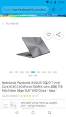 Notebook Asus Vivobook i5-8250u 8 GB RAM 930MX 2 GB Tela Full HD IPS 1 TB HD | R$2842