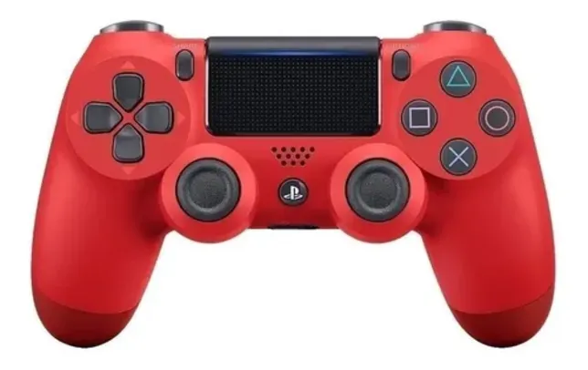  Controle joystick sem fio Sony PlayStation Dualshock 4 magma red