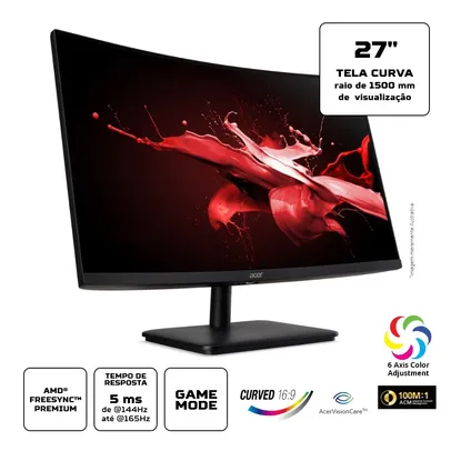 [AME R$ 1.039,20] Monitor Acer Nitro Tela Curva ZeroFrame 27' VA 165HZ