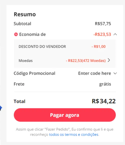 Imagem na descrição da promoção