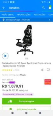 Cadeira Gamer XT Racer | R$ 883