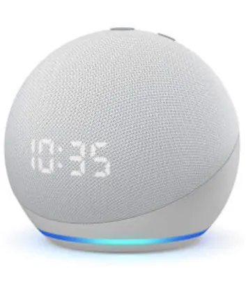 Echo Dot (4ª geração) com Relógio: Smart Speaker com Alexa - Amazon | R$ 379