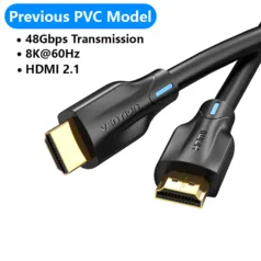  Kit 2x Cabos Vention HDMI 2.1 8K/60hz 1m - R$13,68 