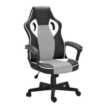 Cadeira de Escritório Presidente Gamer Scifi Preta, Branca e Cinza - R$324