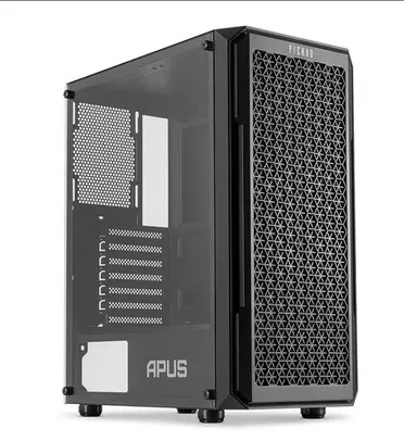 [3 FANS] GABINETE GAMER PICHAU APUS BLACK, MID-TOWER, LATERAL DE VIDRO TEMPERADO