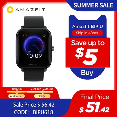Smartwatch Amazfit Bip U | R$309