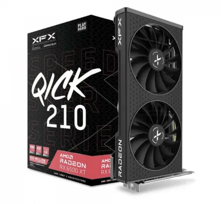 Placa de Vídeo XFX Radeon RX 6500 XT Speedster QICK 210, 4GB, GDDR6, FSR, Ray Tracing, RX-65XT4DBDQ