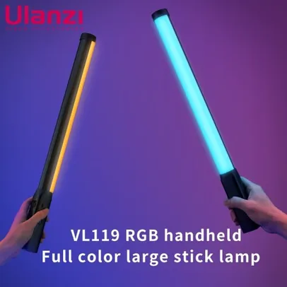 Ulanzi-VL119 RGB vara LED fotografia lâmpada, portátil, leve, construído em bateria, tripé, vídeo luz, Photo Studio Kits, colorido