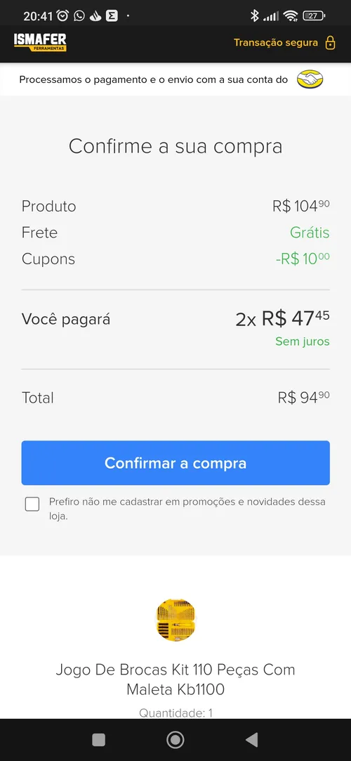 Imagem na descrição da promoção