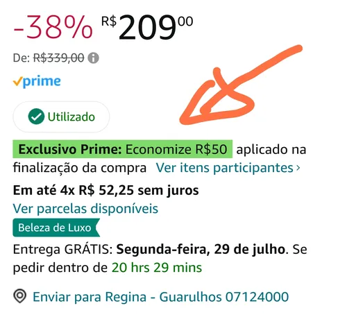 Imagem na descrição da promoção