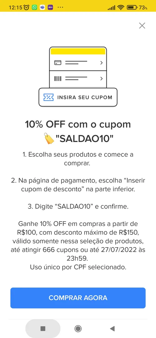 Imagem na descrição da promoção