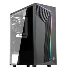 GABINETE GAMER TGT TRACER, RGB, MID-TOWER, LATERAL ACRILICO, COM 3 FANS, PRETO