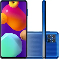 [REEMBALADO]Smartphone Samsung Galaxy M62 128GB 8GB RAM Bateria de 7.000mAh Tela 6.7&#039;&#039; 4G Câmera Quádrupla + Selfie 32MP - Azul