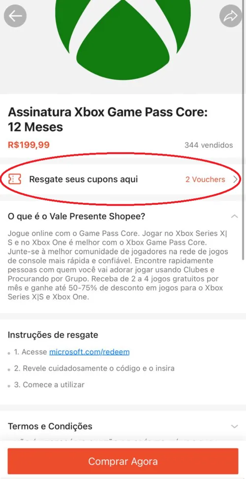 Imagem na descrição da promoção