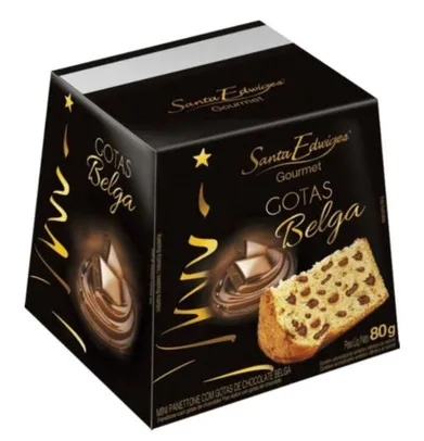 Mini Panettone com Gotas de Chocolate Belga 80g - Santa Edwidges