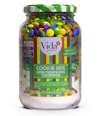 Cookie Mix Com Chocolates Coloridos SEM GLÚTEN 470g - Vida Gourmet