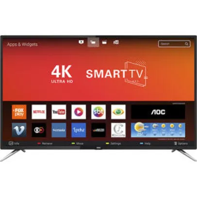 [CC Amer] Smart TV 55'' AOC Le55u7970s Ultra HD 4k R$ 1799