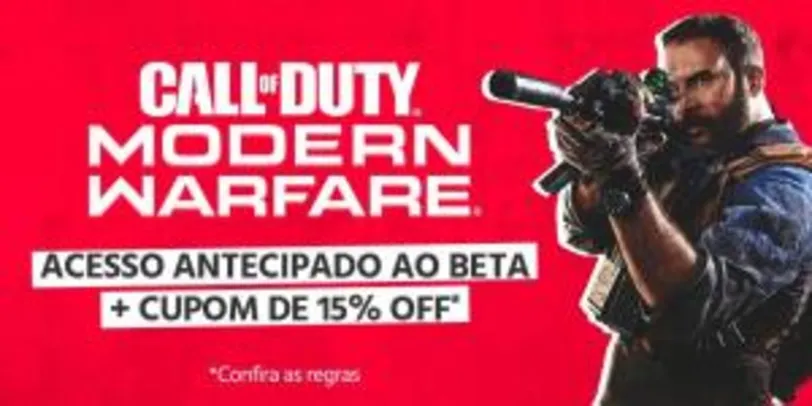 Acesso Beta - Call of Duty Moderno Warfare + Cupom 15% OFF