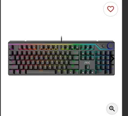 TECLADO MECANICO AOC GK530, RGB, ANSI, SWITCH VERMELHO, PRETO, GK530BR/FG