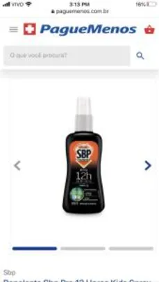 Repelente Sbp Pro 12 Horas Kids Spray 90ml - R$23