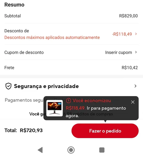 Imagem na descrição da promoção