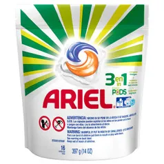 Lava Roupas Líquido ARIEL Pods Pacote 397g com 16 Cápsulas por R$ 10