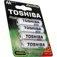 4 pilhas recarregáveis AA 2600mAh - TOSHIBA