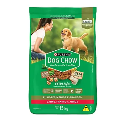 [REC] Nestlé Purina Dog Chow Ração Seca para Cães Filhotes Frango e Arroz 15kg Dog Chow