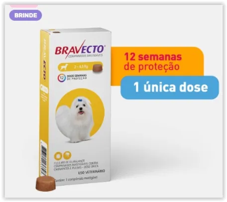 Antipulgas e Carrapatos MSD Bravecto para Cães de 2 a 4,5kg (112,5mg)