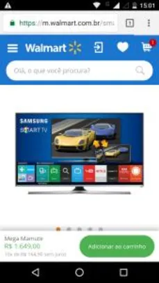 Smart TV LED 40 Samsung 40J5500 Full HD com Conversor Digital 3 HDMI 2 USB Wi-Fi Integrado Funcao Game - Energia Elétrica - Bivolt R$ 1649,00