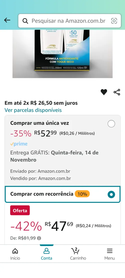 Imagem na descrição da promoção