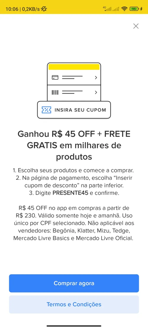 Imagem na descrição da promoção