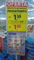 [SBC - COOP] Biscoito Recheado Passatempo levando 3 cada uma sai por R$1,03