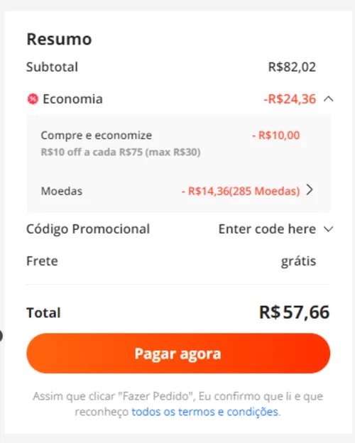 Imagem na descrição da promoção